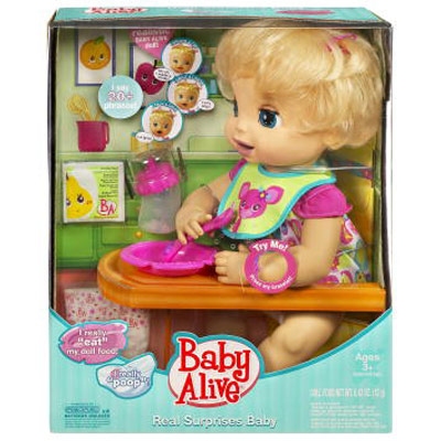 Baby Alive Diapers  Food on Baby Alive Real Surprises Girl Doll Animated Interactive Features