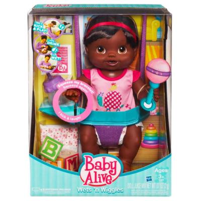 Baby Kicks Diapers on Hasbro   Baby Alive Wets  N Wiggles Doll