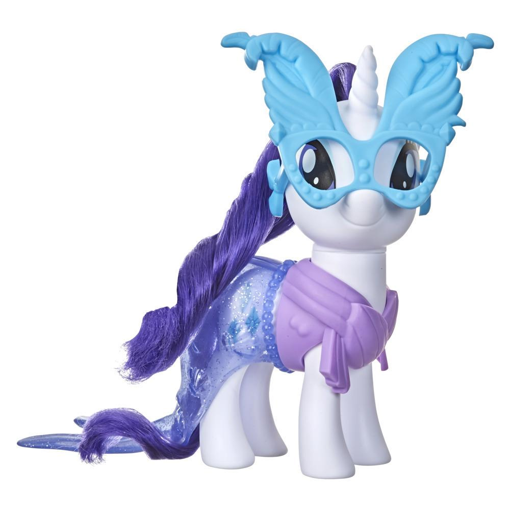 My Little Pony Rarity Dress-Up Toy -- 6-Inch White Pony Figure with 3 Snap-On Fashion Accessories, Soft Hair