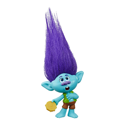 DreamWorks Trolls World Tour Branch, Doll Figure with Tambourine Accessory, Toy Inspired by the Movie Trolls World Tour