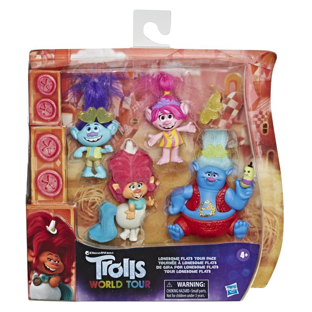 DreamWorks Trolls Lonesome Flats Tour Pack, 5 Small Toy Doll Set Inspired by the Movie Trolls World Tour, Up