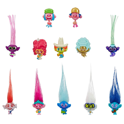DreamWorks Trolls World Tour Tiny Dancers Series 2 Collectible Wearable Toy Figures, With Ring or Barrette
