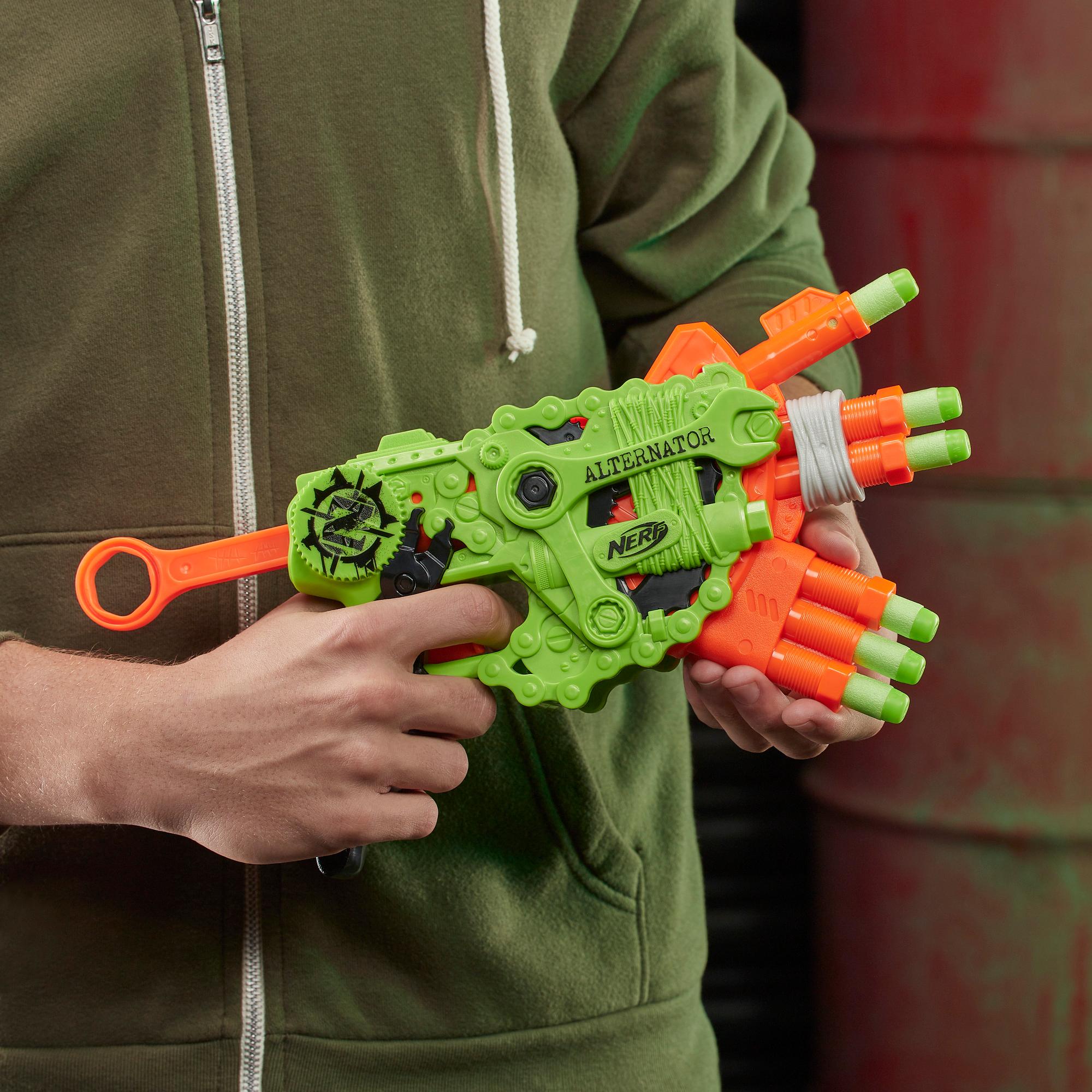 Nerf Zombie Strike Alternator Blaster – enthält 12 Nerf Zombie Strike Elite Darts – für Kinder, Teenager, Erwachsene
