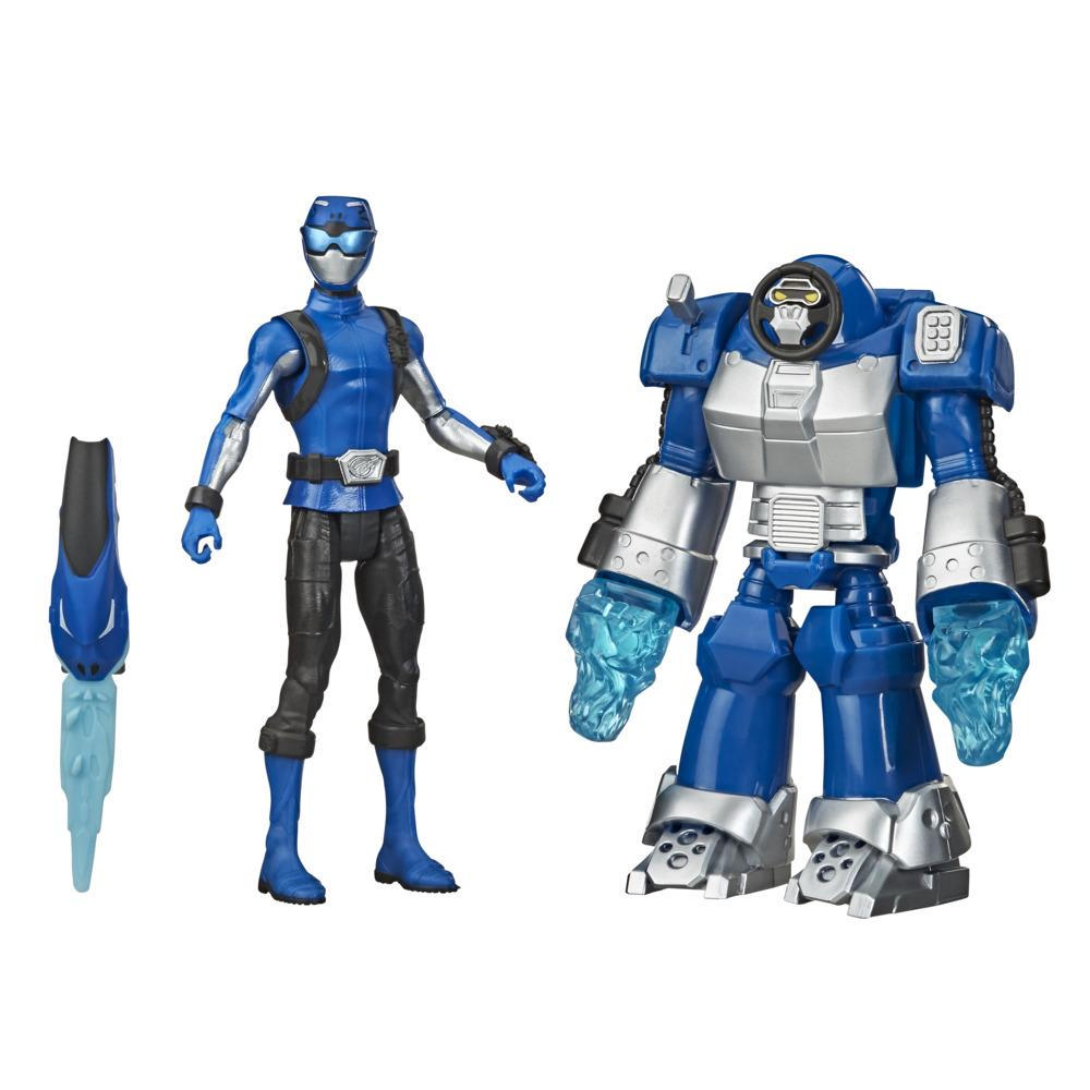 Power Rangers Beast Morphers Blauer Ranger und Smash Beastbot Figuren
