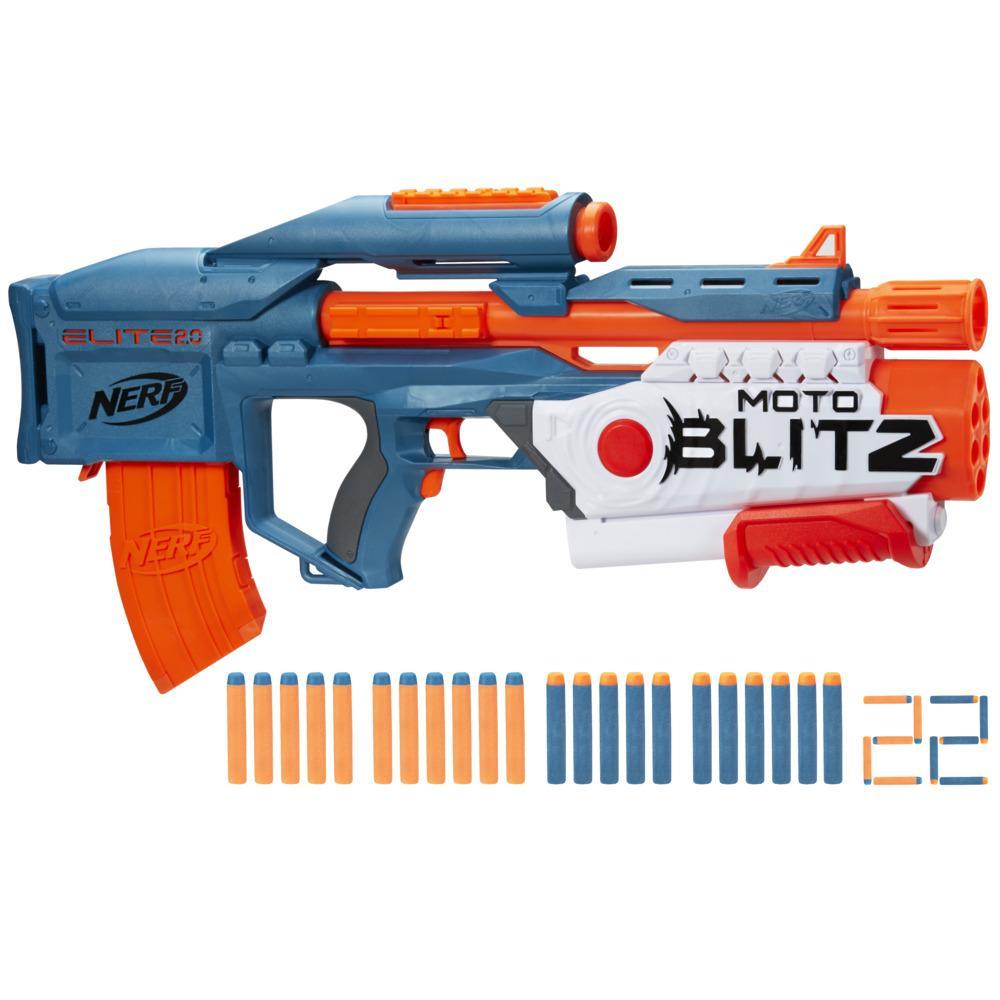 Nerf Elite 2.0 Motoblitz CS-10 Blaster, 2 Abschuss-Modi, motorisiert oder Airblitz-Action, Clip-Magazin, 22 Darts