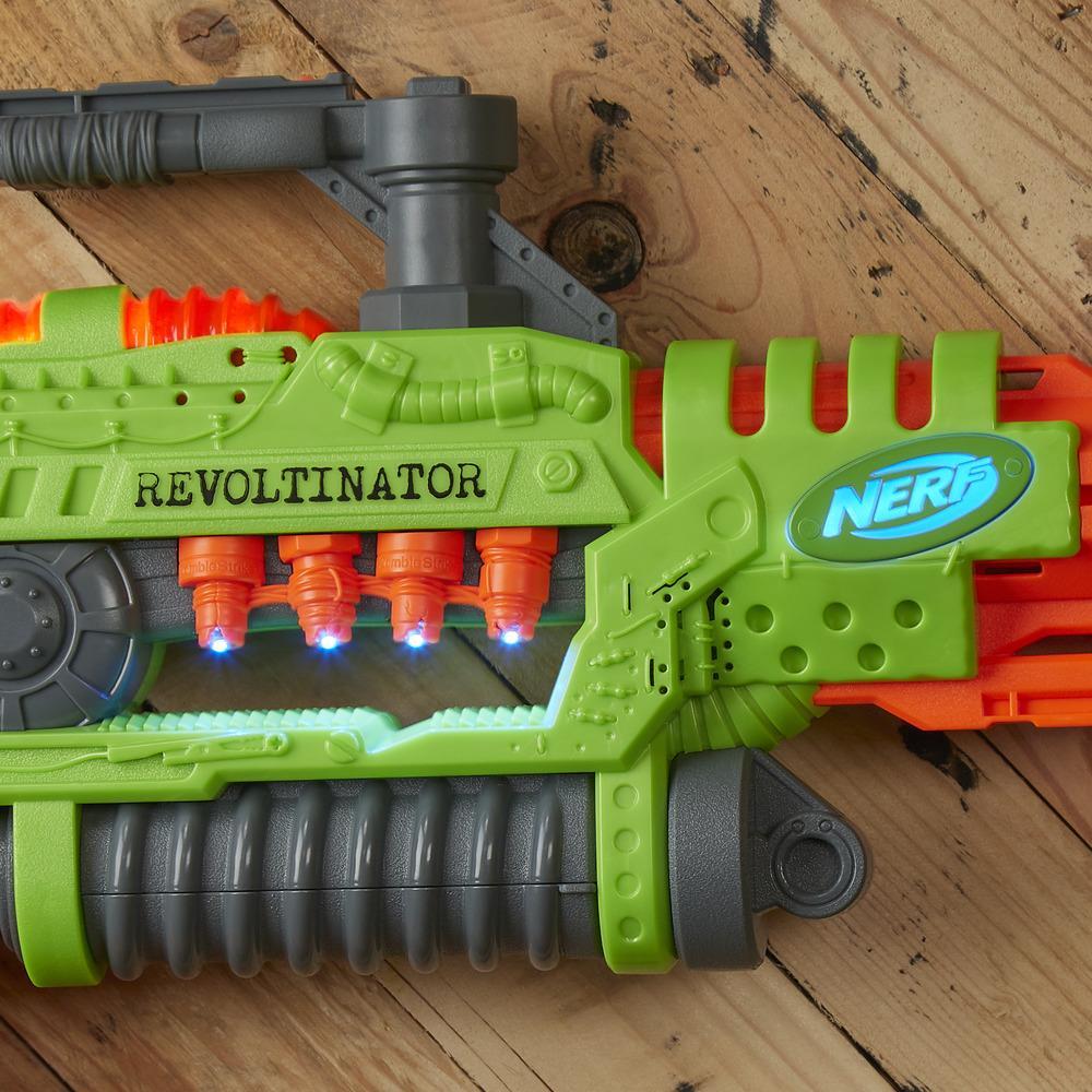 Revoltinator Nerf Zombie Strike Toy Blaster with Motorized Lights Sounds and 18 Official Nerf Darts For Kids, Teens, and Adults