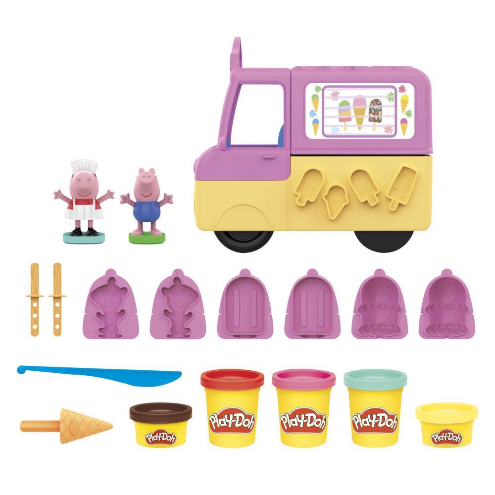 Play-Doh Peppa's Ice Cream Playset with Ice Cream Truck, Peppa and George  Figures, and 5 Cans - Play-Doh