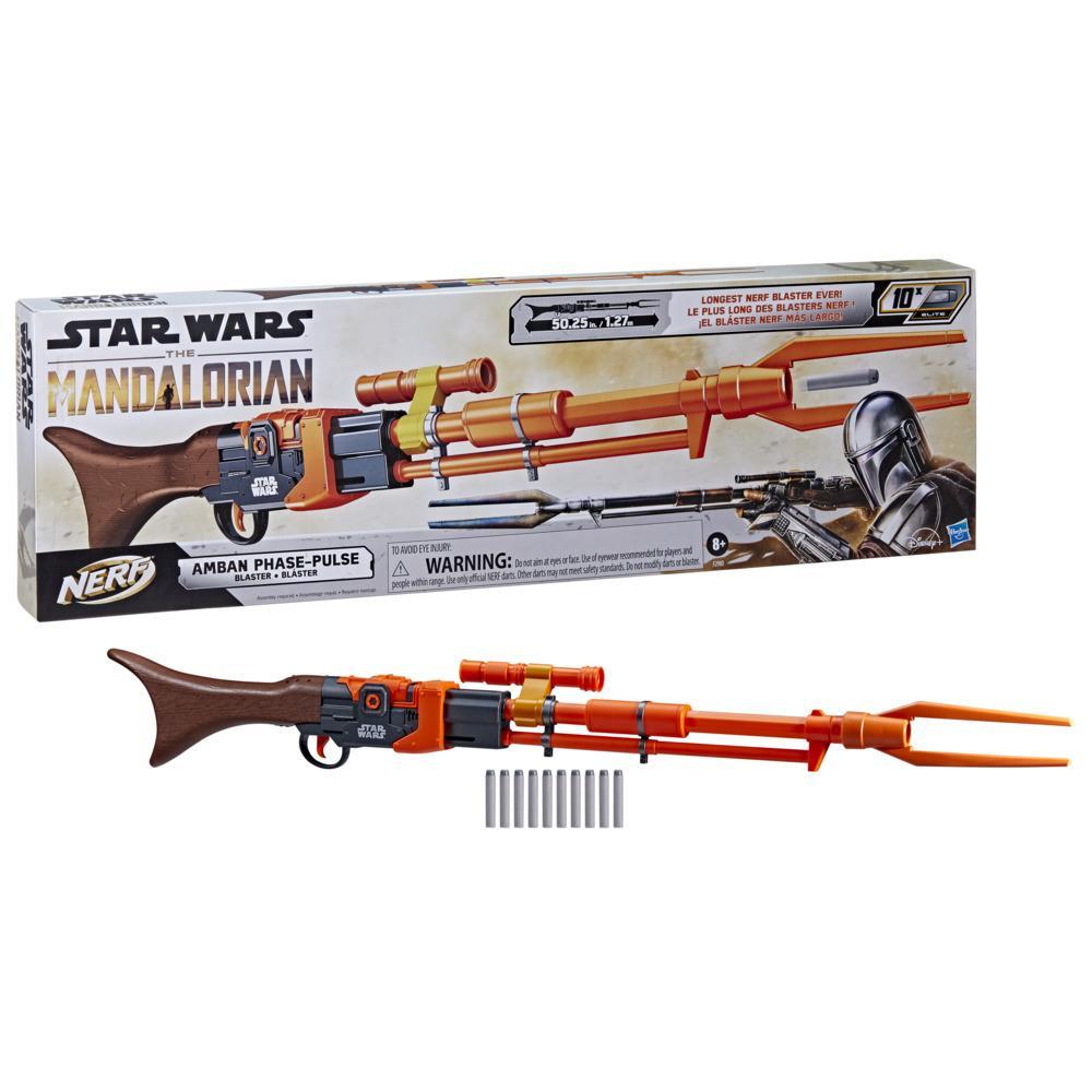 Nerf Star Wars Amban Phase-pulse Blaster, The Mandalorian, Scope, 10 Nerf Elite Darts, 50.25 Inches Long