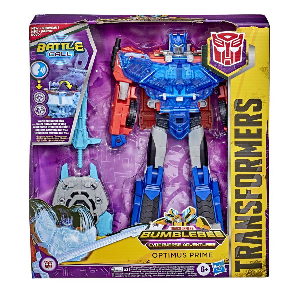 Transformers Bumblebee Cyberverse Adventures Battle Call Officer Optimus Prime,Voice Activated Lights and Sounds 