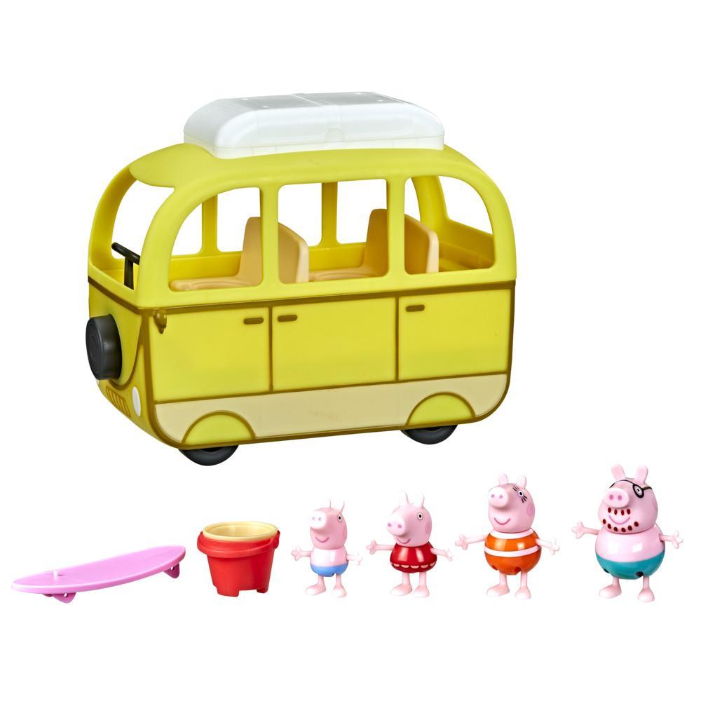 Peppa Pig Peppa's Adventures Peppa's Beach Campervan Vehicle Preschool Toy:  10 Pieces, Rolling Wheels; Ages 3 and Up - Peppa Pig