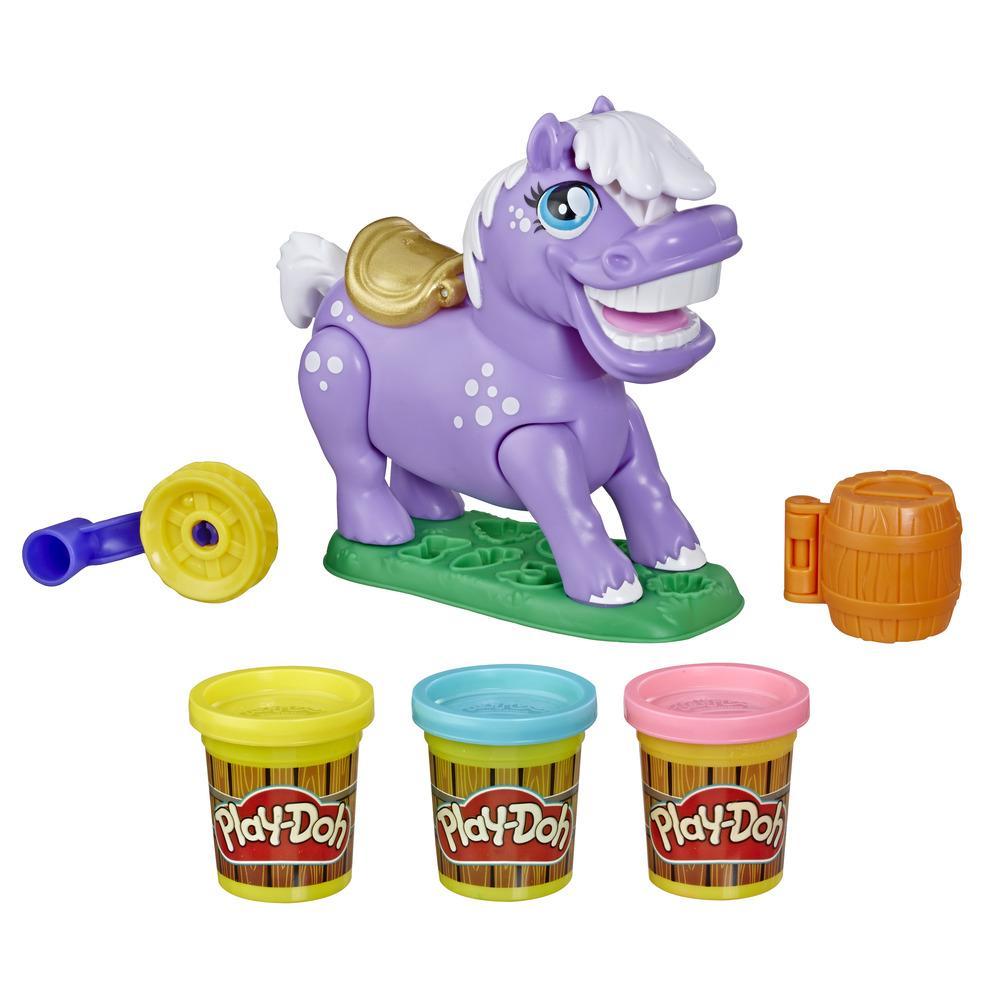 Play-Doh Animal Crew Naybelle Show Pony Farm Animal Playset with 3 Non-Toxic Play-Doh Colors
