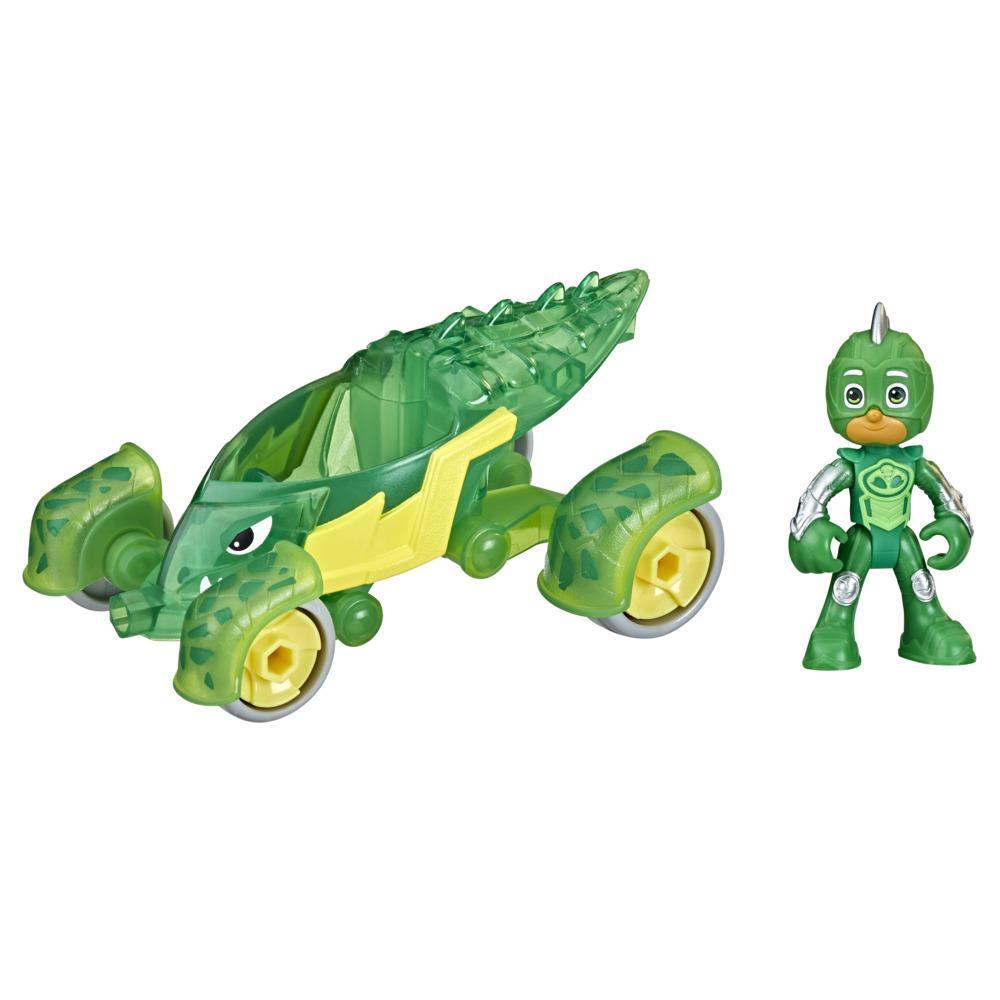 PJ Masks Gekko Power Pack Preschool Toy Set with 2 PJ-Masks-Action-Figures and-Costume-Mask for Kids Ages 3 and Up Vehicle Wristband 