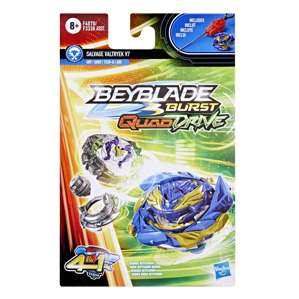 Beyblade Burst QuadDrive Salvage Valtryek V7 Spinning Top Starter Pack -- Battling Game Top Toy with Launcher