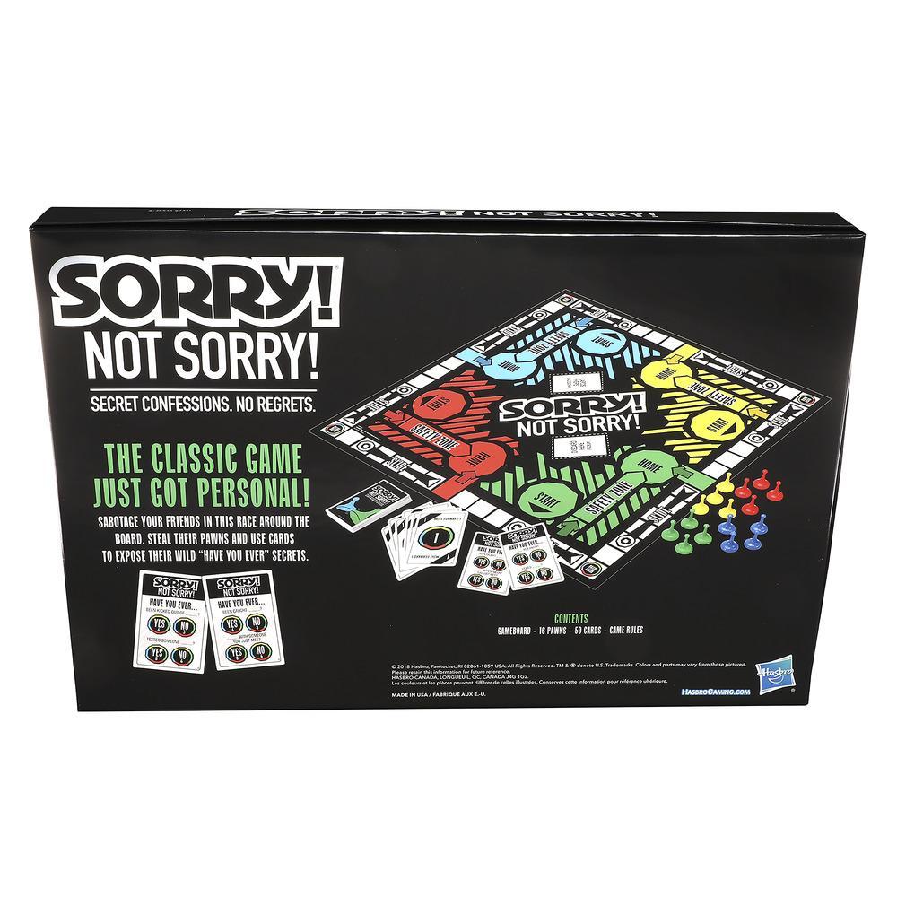 Sorry Not Sorry Adult Party Board Game Parody Of The Classic Sorry Game Hasbro Games