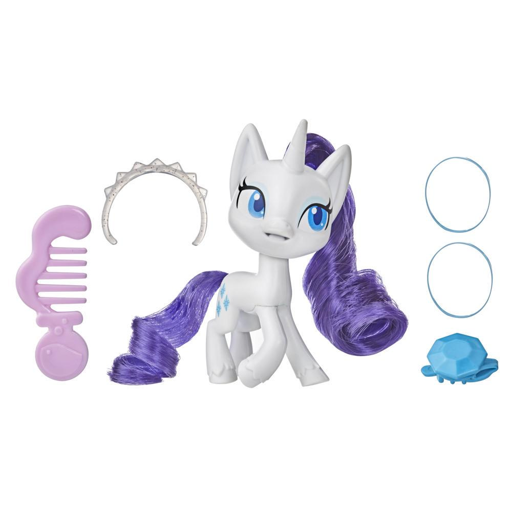 My Little Pony Rarity Potion Pony Figure -- 3-Inch White Pony Toy with Brushable Hair, Comb, and Accessories