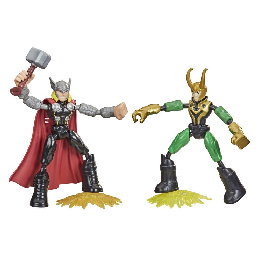 Marvel Avengers Bend and Flex Thor Vs. Loki Action Figure Toys, 6-Inch Flexible Figures, For Kids Ages 4 And Up