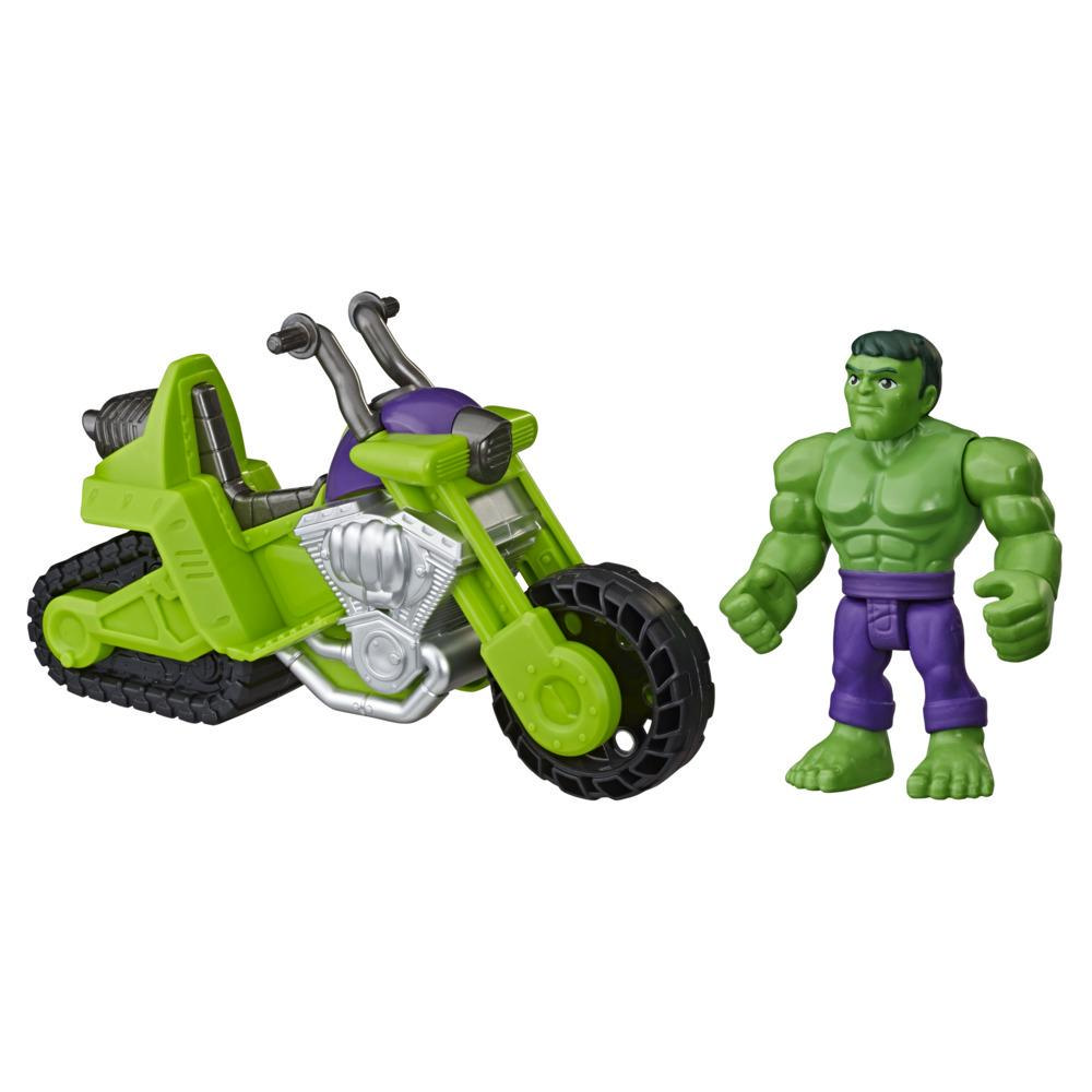 Playskool Heroes Marvel Super Hero Adventures Hulk Smash Tank, 5-Inch Figure and Motorcycle Set Toys
