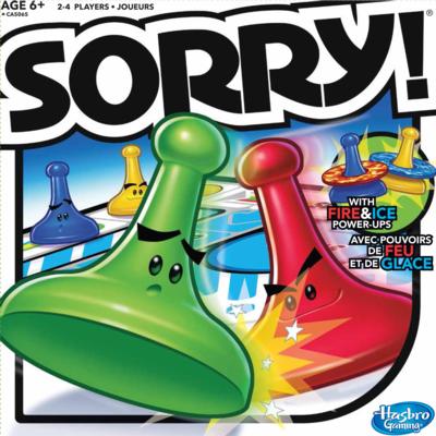 Family Hasbro Vacation Gift Fire & ICE Power Ups TOY Play Details about   NEW Game SORRY Ages 6 