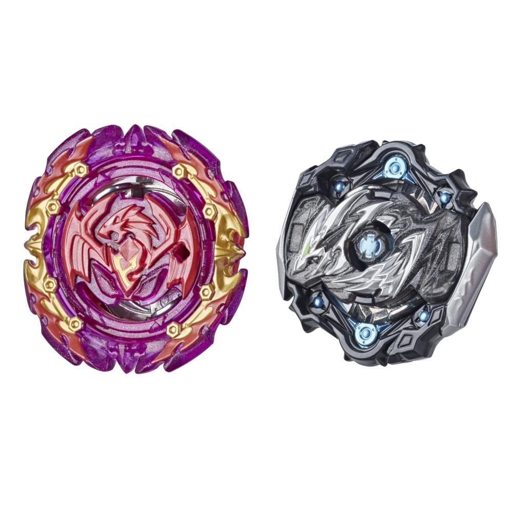 Beyblade Burst Surge Dual Collection Pack Hypersphere Myth Evo Dragon D5, Slingshock Perfect Phoenix P4 Battle Game Toys
