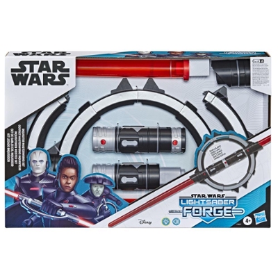 Star Wars Lightsaber Forge Inquisitor Masterworks Set Double-Bladed Electronic Lightsaber, Toy for Kids Ages 4 and Up