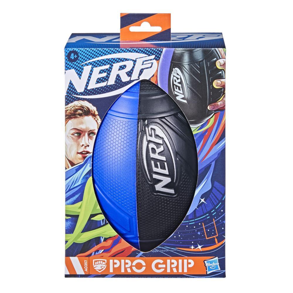 Nerf Pro Grip Classic Foam Football -- Easy to Catch and Throw -- Indoor Outdoor Play -- Blue
