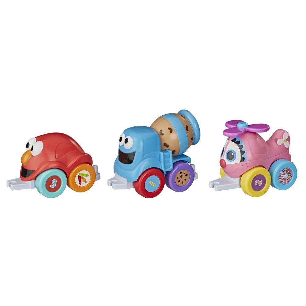 Sesame Street Tow and Go Friends Toy, 3 Linking Character Vehicles for Toddlers, Kids 18 Months & Up