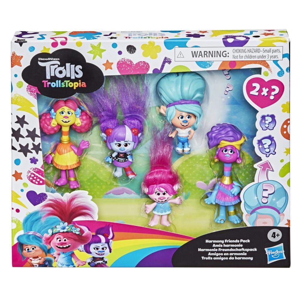 DreamWorks TrollsTopia Harmony Friends Pack, Toy Set with 5 Dolls, Surprise Hair Figure, Kids 4 and Up