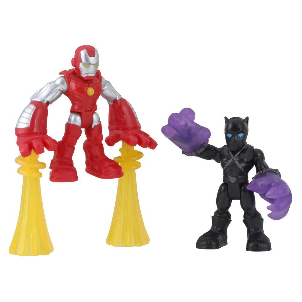 Playskool Heroes Marvel Super Hero Adventures 2-Pack, Collectible 2.5-Inch Black Panther and Iron Man Action Figures