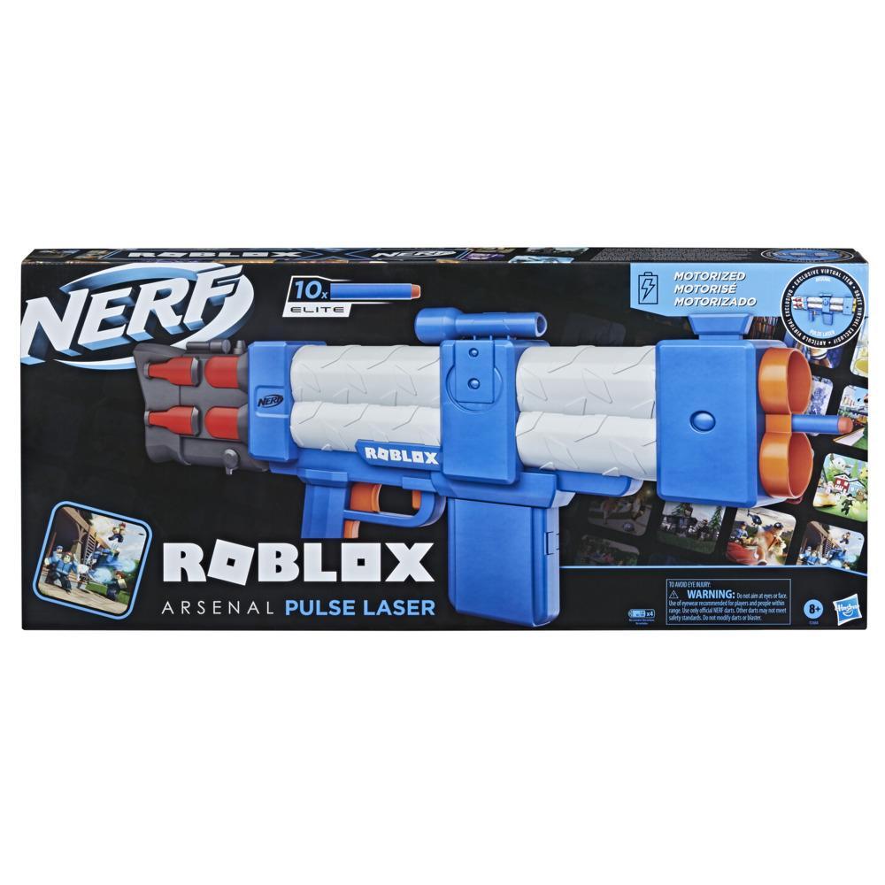 Nerf Roblox Arsenal: Pulse Laser Motorized Dart Blaster, 10 Nerf Darts, Clip, Code to Unlock In-Game Virtual Item