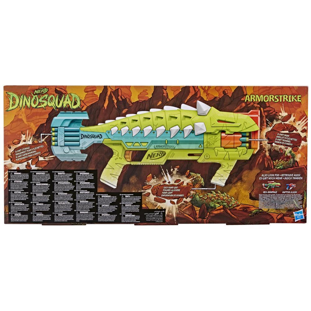 Nerf DinoSquad Armorstrike Dart Blaster, 8-Dart Rotating Drum, Drop Grip, 16 Nerf Elite Darts, Anklyosaurus Dinosaur Design