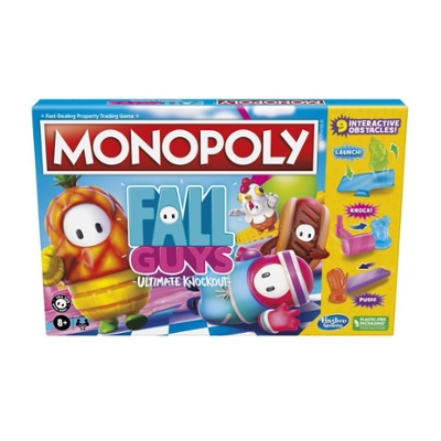 Monopoly Fall Guys Ultimate Knockout Edition Board Game for Players Ages 8 and Up, Dodge Interactive Obstacles