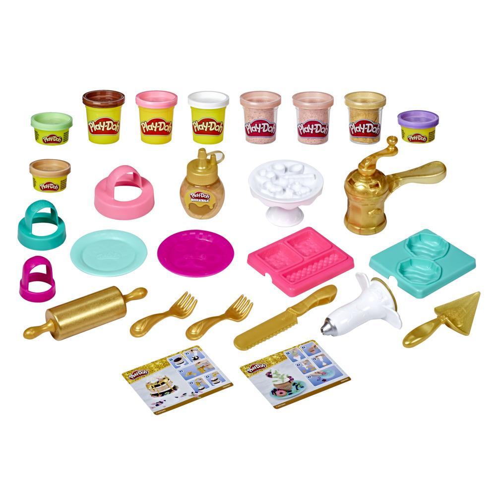 Play-Doh Gold Collection Gold Star Baker Playset with Gold Drizzle Compound and 9 Play-Doh Cans Including Rose Gold