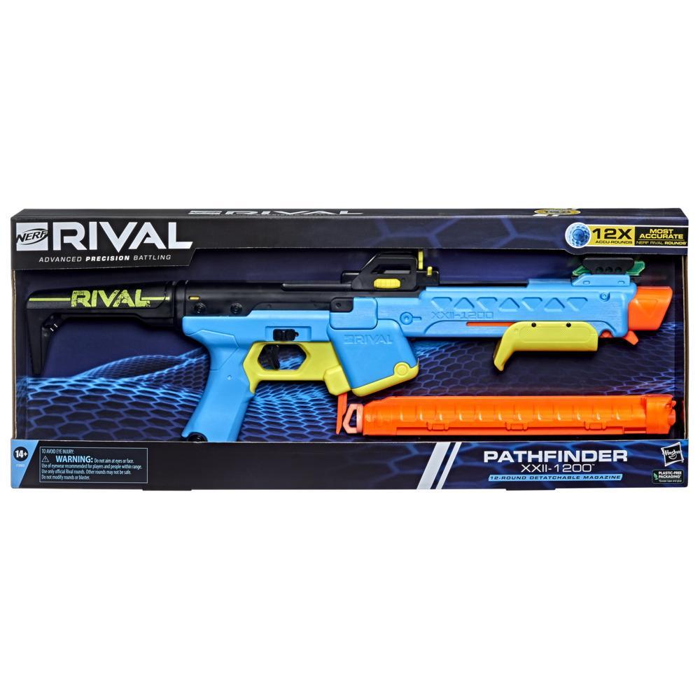 Nerf Rival Pathfinder XXII-1200 Blaster, Most Accurate Nerf Rival System, Adjustable Sight, 12 Nerf Rival Accu-Rounds