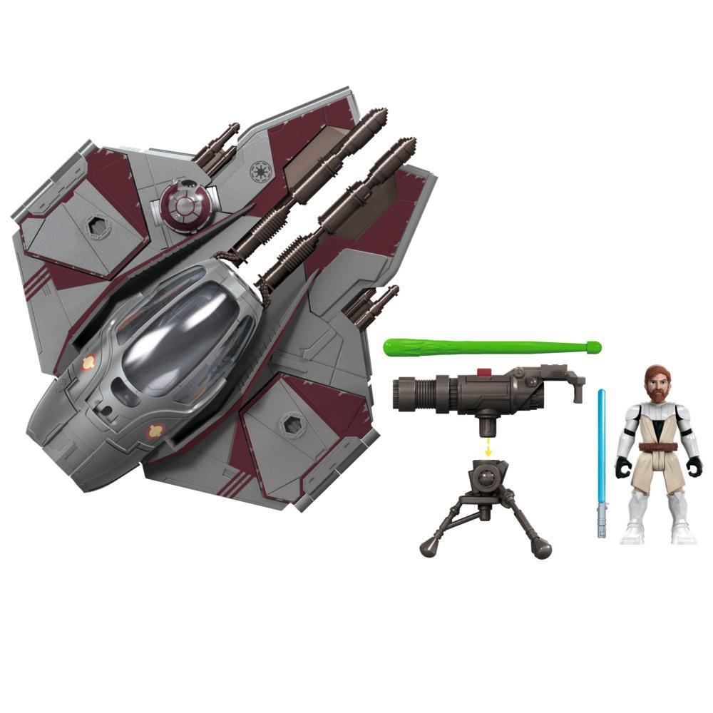 Star Wars Mission Fleet Stellar Class Obi-Wan Kenobi Jedi Starfighter 2.5-Inch-Scale Figure and Vehicle, Ages 4 and Up