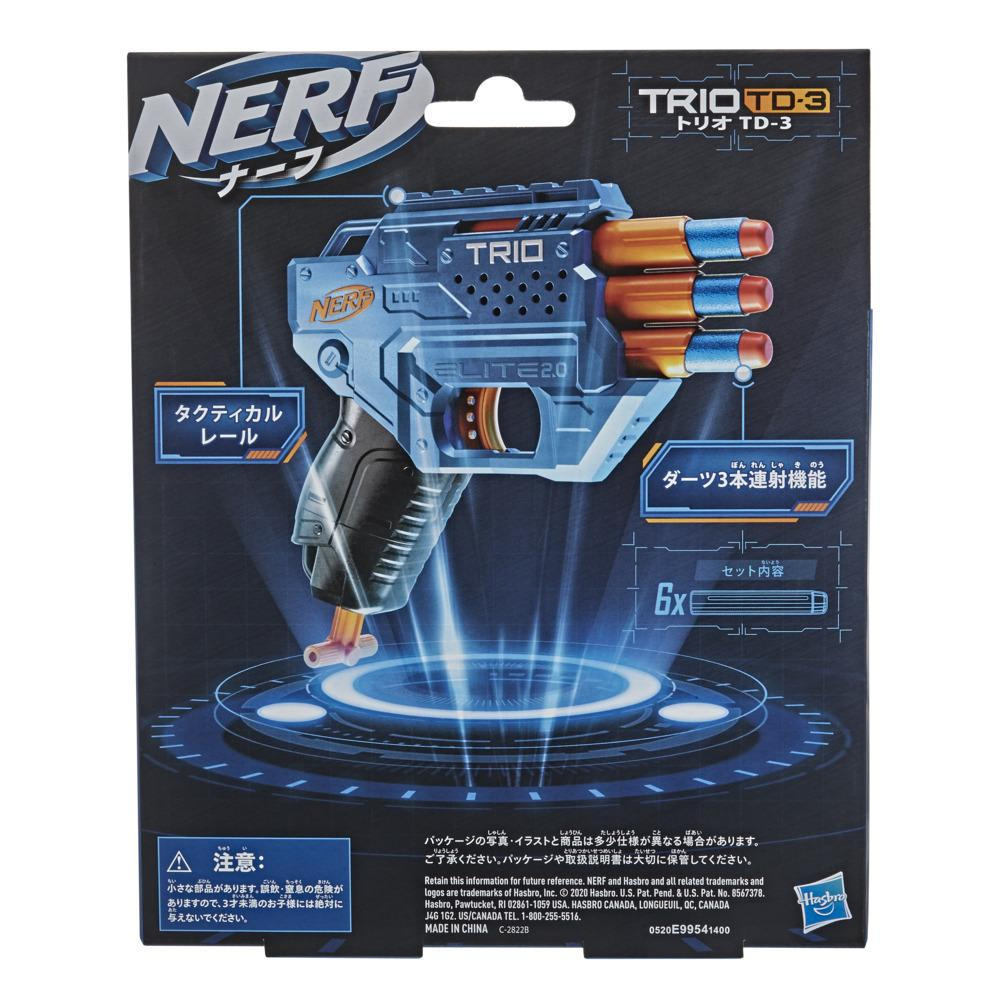 Nerf Elite 2.0 Trio SD-3 Blaster, 6 Official Nerf Darts, 3-Barrel Blasting, Tactical Rail for Customizing Capability