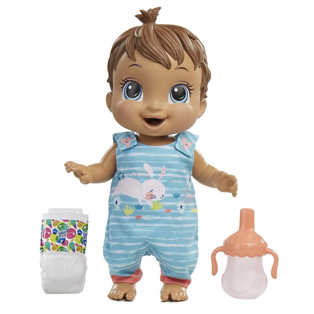 Baby Alive Baby Gotta Bounce Doll, Bunny, Bounces with 25+ SFX, Drinks, Wets, Brown Hair Toy for Kids Ages 3 and Up