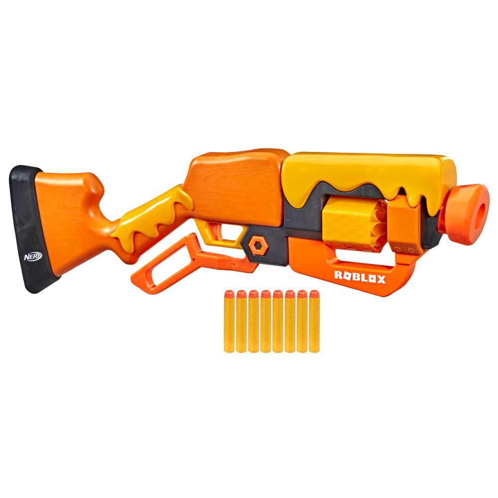 Nerf Roblox Adopt Me!: BEES! Lever Action Blaster, 8 Nerf Elite Darts, Code To Unlock In-Game Virtual Item