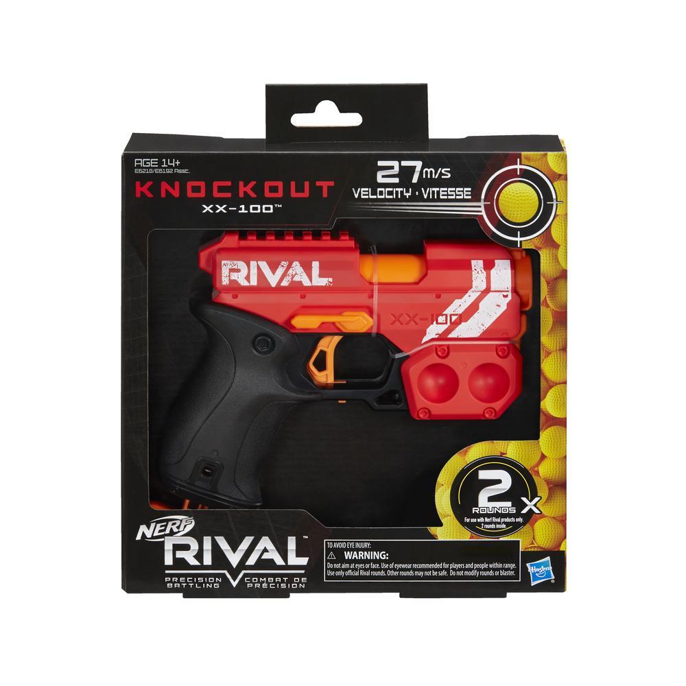 Nerf Rival Knockout XX-100 Blaster -- Round Storage, 90 FPS -- Includes 2 Official Nerf Rival Rounds -- Team Red
