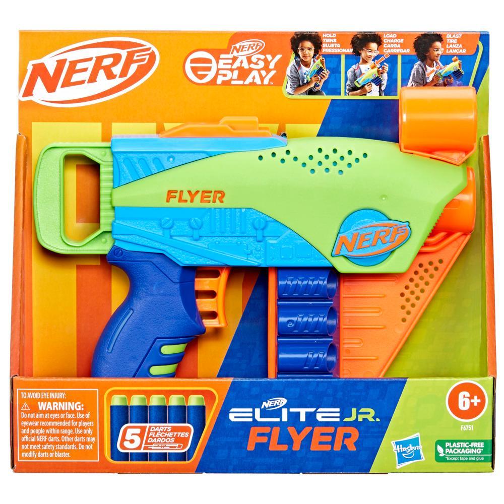 Nerf Elite Junior Flyer, Easy Play Dart Blaster with 5 Nerf Elite Darts