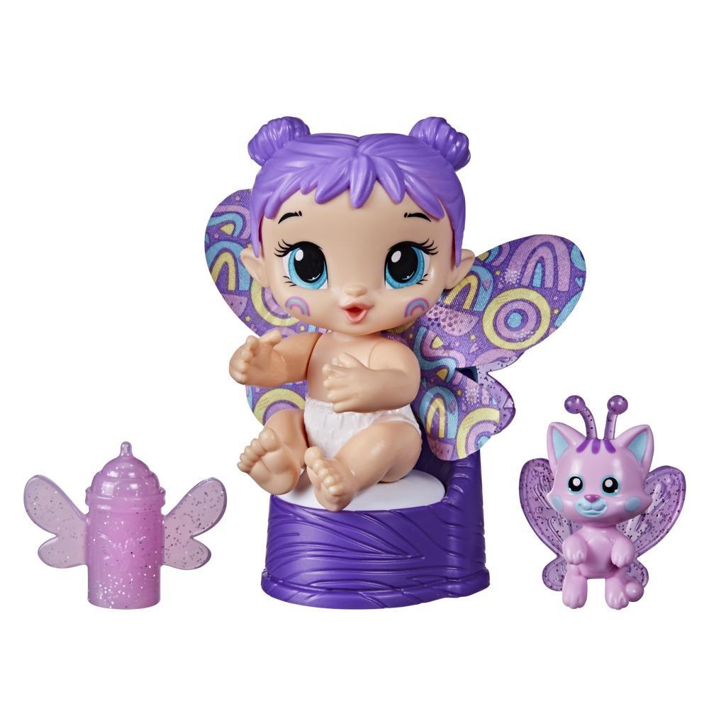 Baby Alive GloPixies Minis Doll, Plum Rainbow, Glow-In-The-Dark 3.75-Inch Pixie Toy with Surprise Friend, Kids 3 and Up