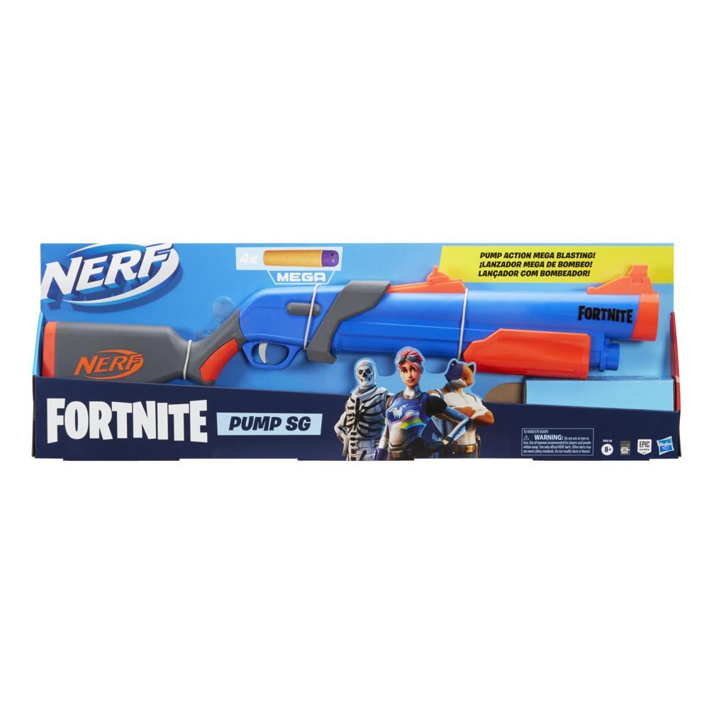 Nerf Fortnite Pump SG Blaster, Pump Action Mega Dart Blasting, Breech Load, 4 Nerf Mega Darts, For Youth, Teens, Adults