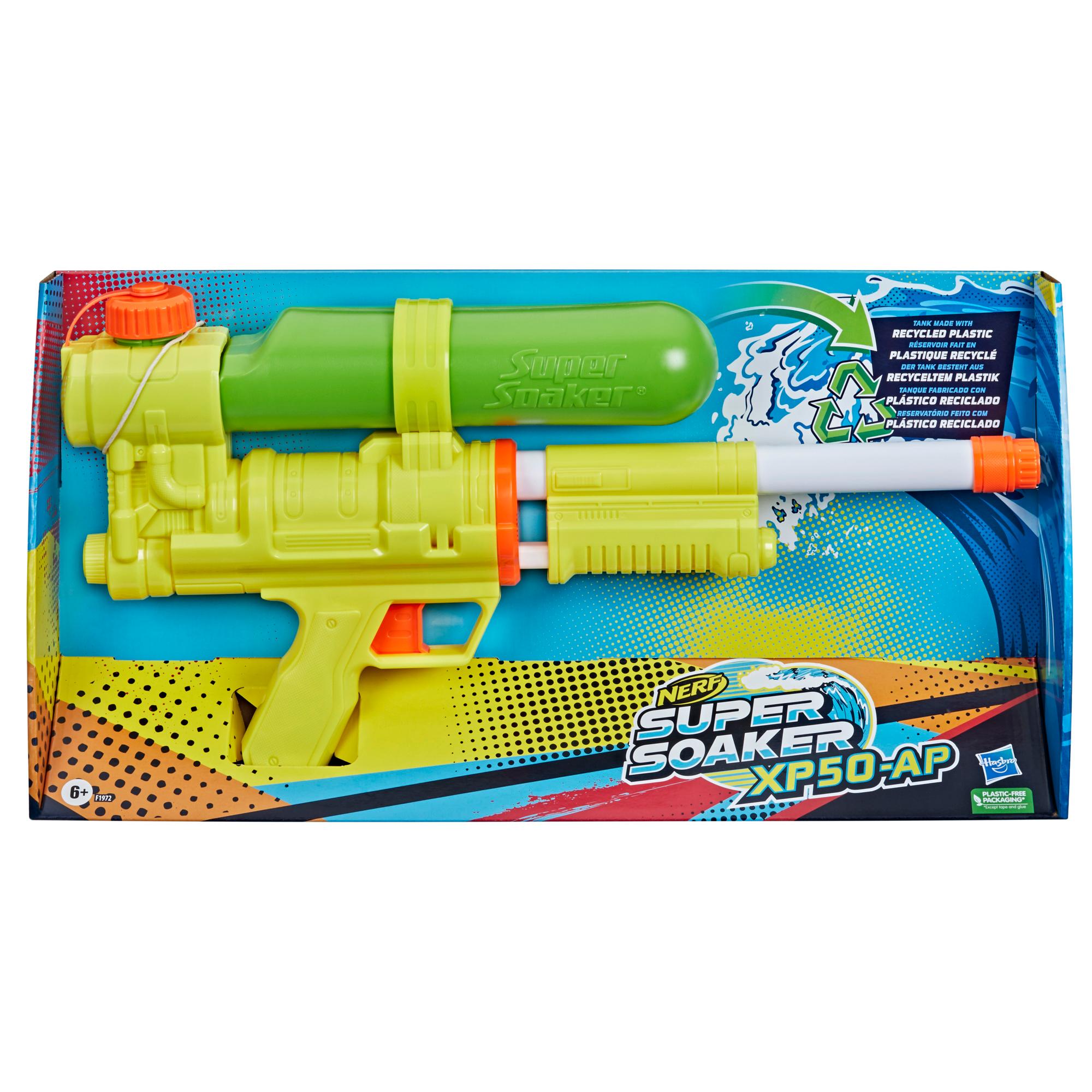 Nerf Super Soaker XP50-AP Water Blaster, Tank Made With Recycled Plastic, Air-Pressurized Continuous Water Blast