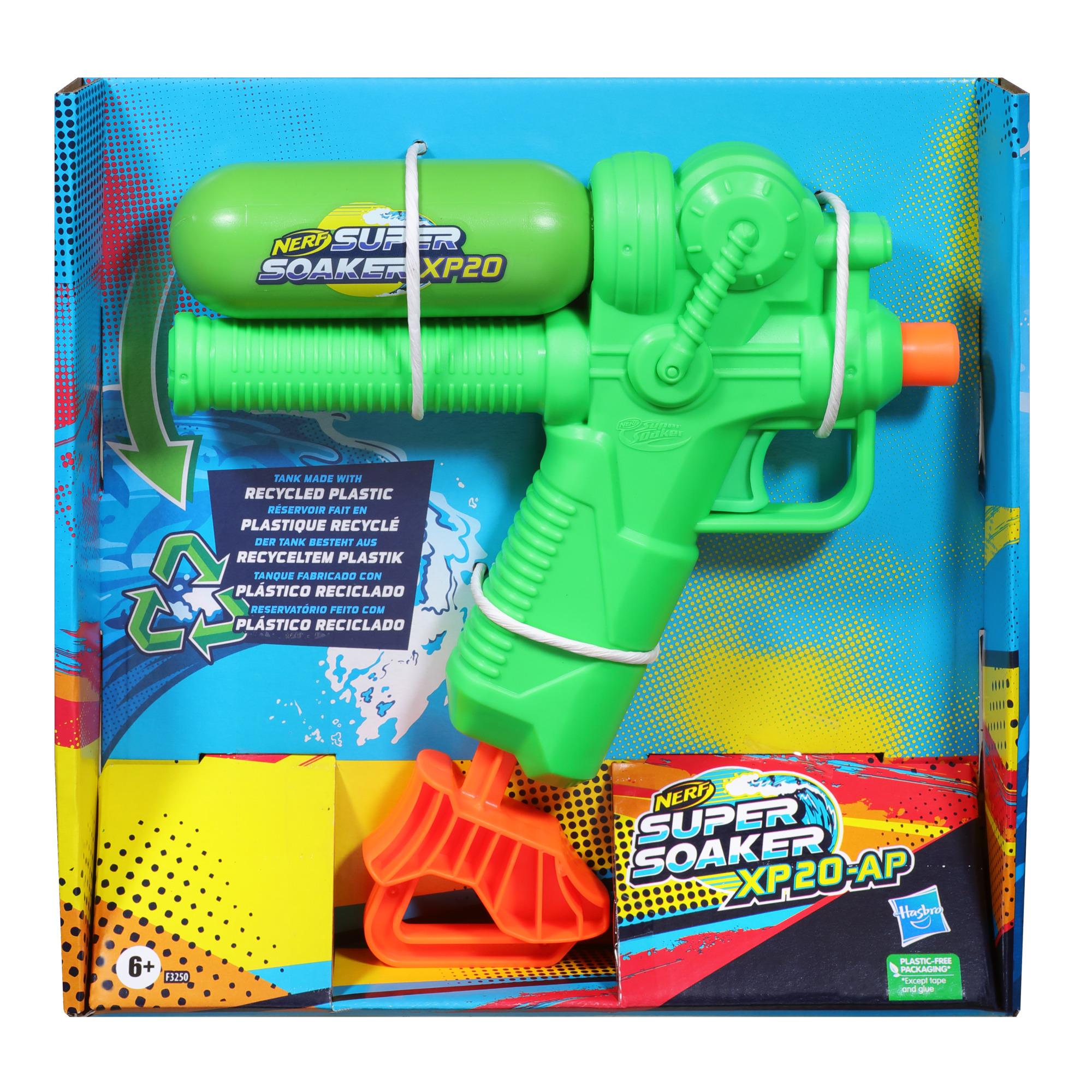 Nerf Super Soaker XP20-AP Water Blaster, Tank Made With Recycled Plastic, Air-Pressurized Continuous Water Blast
