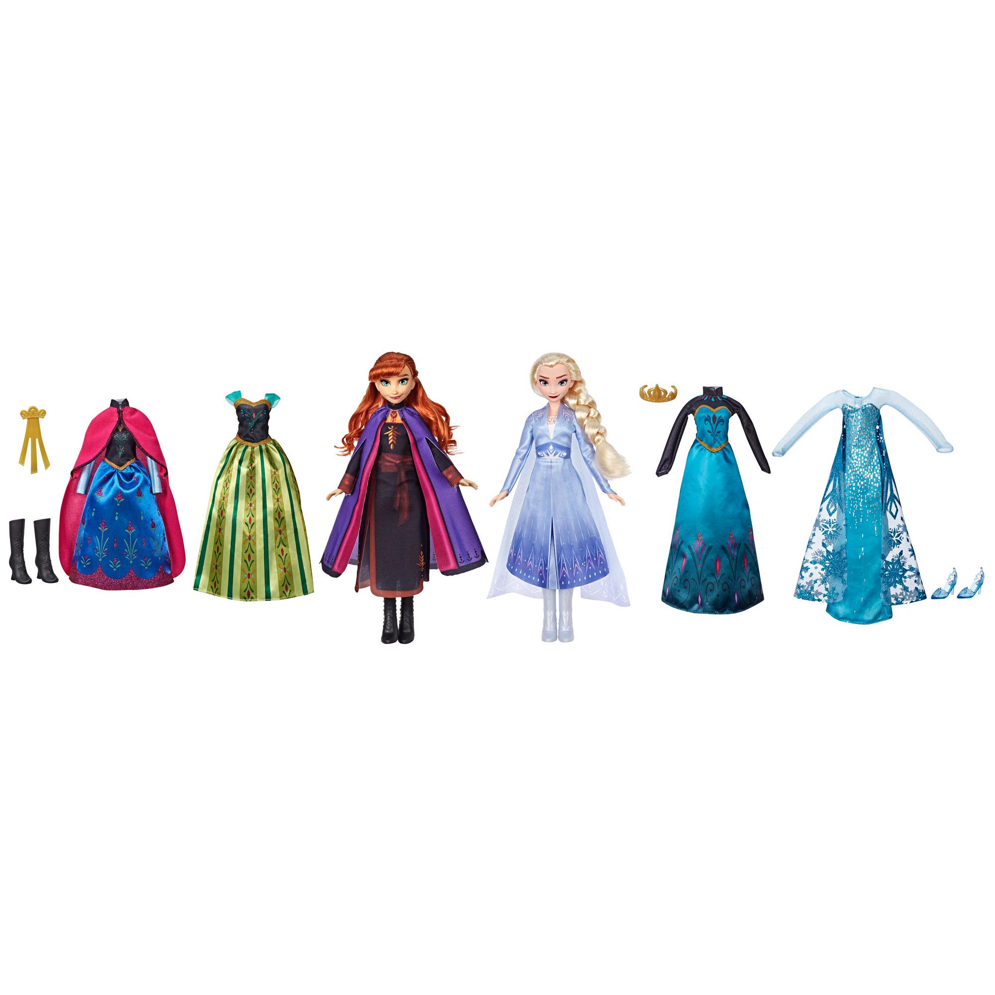 Frozen|Disney Frozen Fashion Set, Anna and Elsa Fashion Dolls with Outfits, Toy for Girls 3 and Up