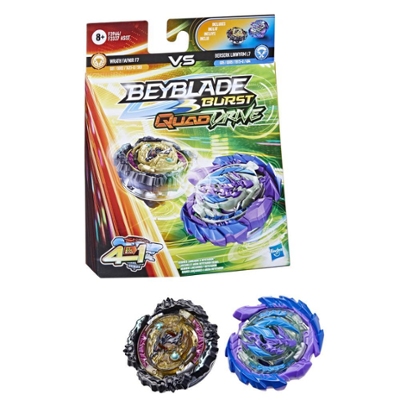 Beyblade Burst QuadDrive Salvage Valtryek Rashad V7 and Gilded Nemesis N7  Spinning Top Dual Pack -- Battling Game Top Toy - Beyblade