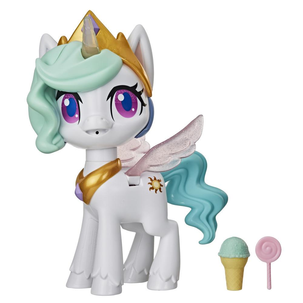 My Little Pony Magical Kiss Unicorn Princess Celestia -- Interactive Kids Toy with 3 Surprise Accessories, Lights, Movement