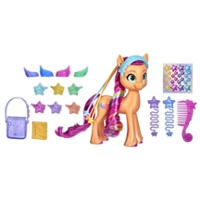My Little Pony: A New Generation Rainbow Reveal Sunny Starscout - 6-Inch Orange Pony Toy with Rainbow Braid, 17 Accessories