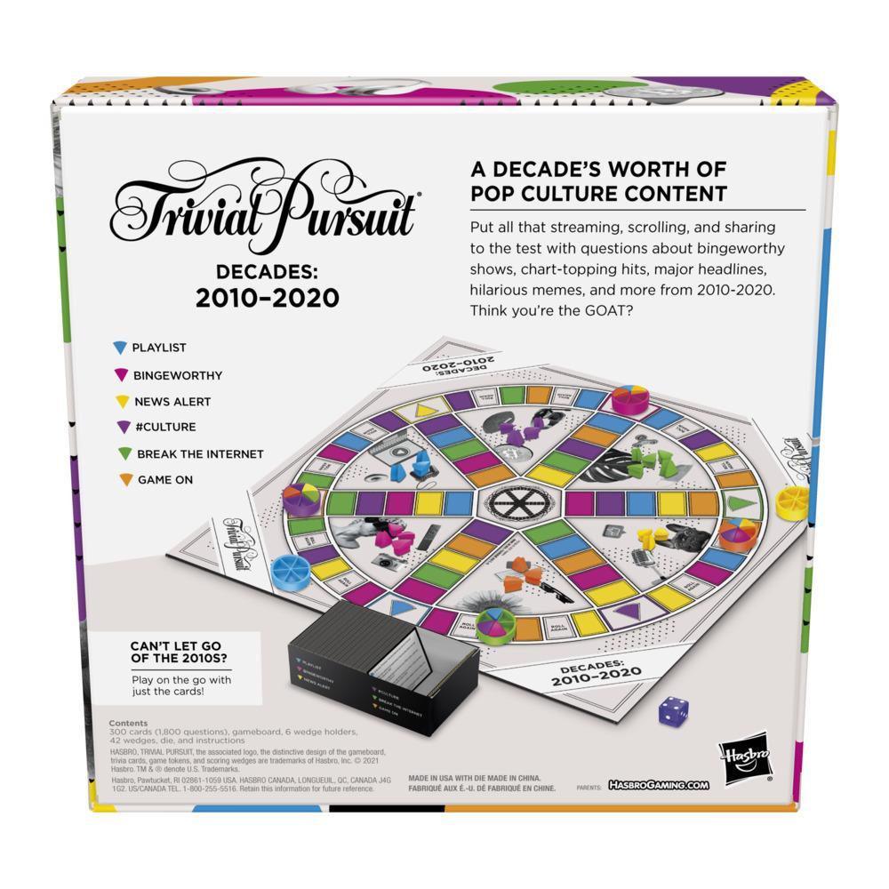 overhemd Herdenkings veteraan Trivial Pursuit Decades 2010 to 2020 Board Game for Adults and Teens, Pop  Culture Trivia Game, Ages 16 and Up - Hasbro Games