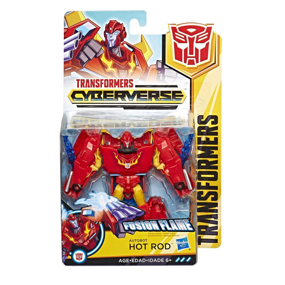 Transformers Cyberverse Action Attackers: Warrior Class Hot Rod Action Figure Toy