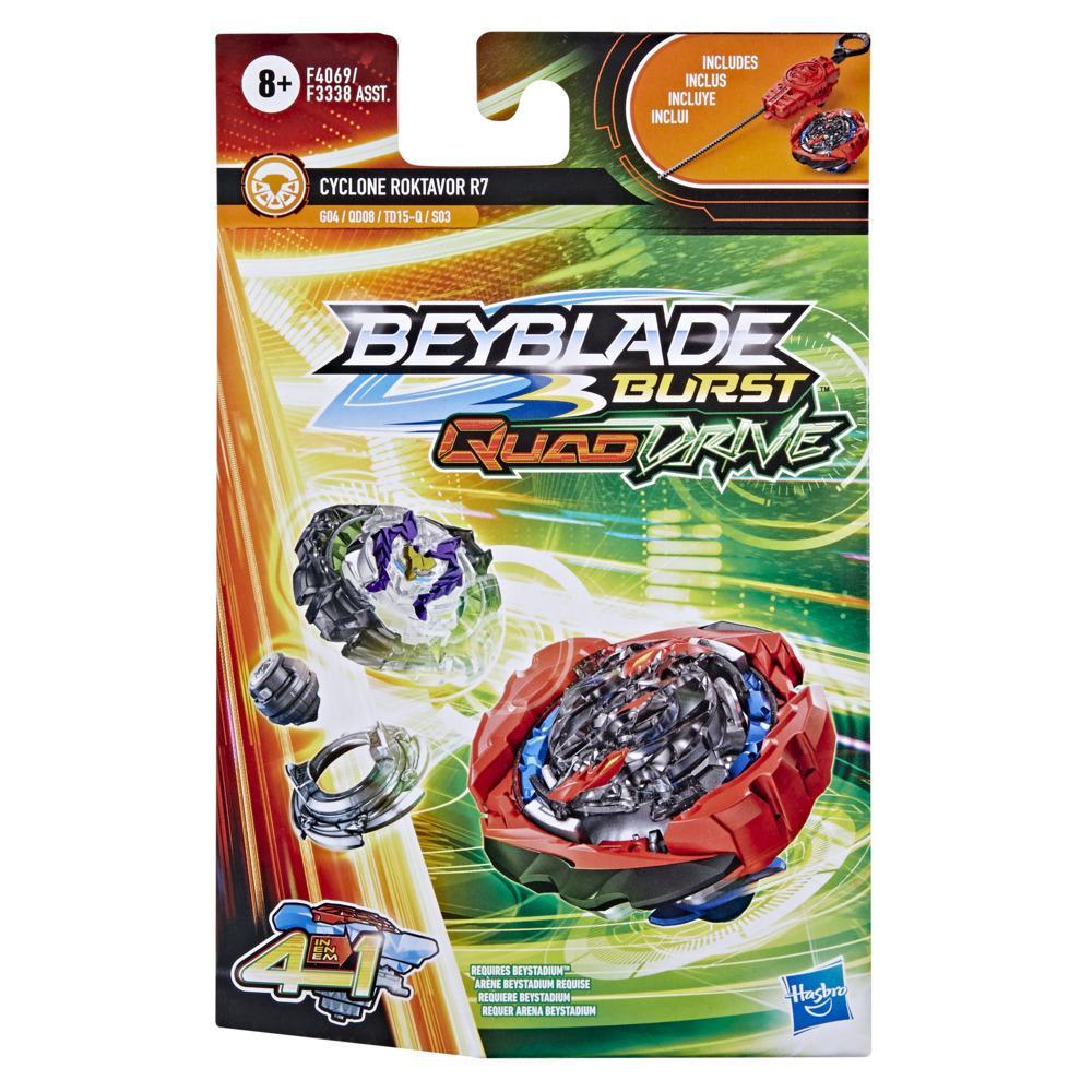 Beyblade Burst QuadDrive Cyclone Roktavor R7 Spinning Top Starter Pack -- Battling Game Top Toy with Launcher